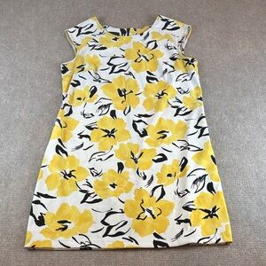 AB Studio Women's Yellow/Black Floral Sleeveless Summer Sheath Dress Size 16